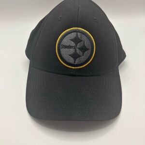 Pittsburgh Steelers Black Men’s Cap with/Black Logo Adjustable Velcro Strap